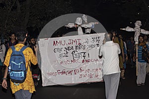 Students of several universities protesting against NRC