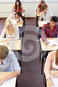 Students sitting exam photo