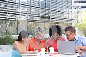 Students studying