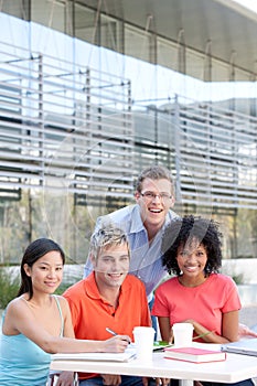 Students studying