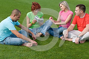 Students studying outdoors