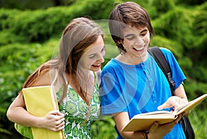 students studying outdoors