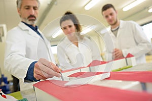 Students with teacher during science class