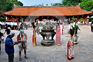 Students in temple of Literature,Hanoi,Vietnam