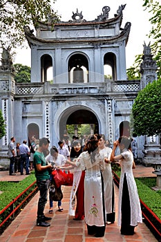 Students in temple of Literature,Hanoi,Vietnam