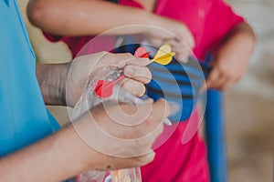 Students Throw darts for skill test.