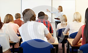 Students and tutor in class