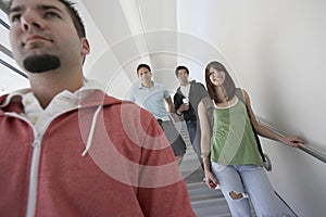 Students Walking Down Stairs
