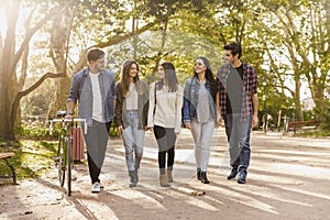 Students walking together