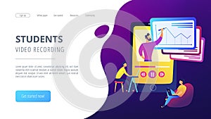 Recorded classes concept vector illustration.