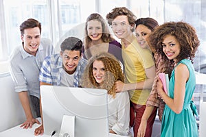 Students working in computer room