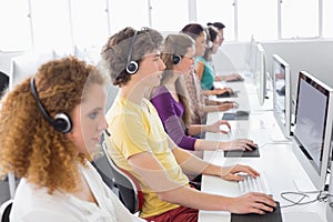 Students working in computer room