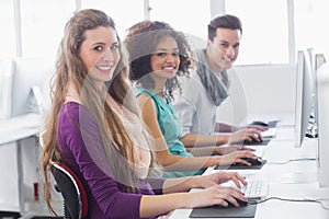 Students working in computer room