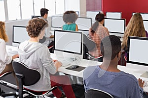 Students working in computer room