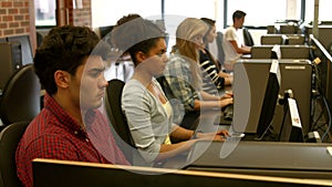 Students working in computer room