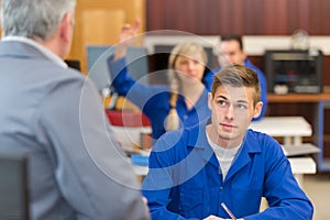 students working on engineering class project