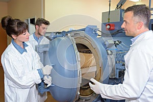 Students working on engineering class project