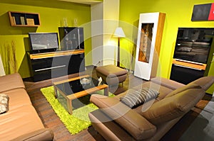 Studio apartment living room area photo