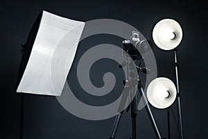 Studio background with light accessories