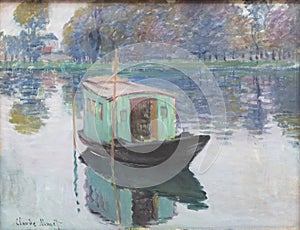 Studio boat by French impressionist Claude Monet