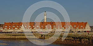 Studio de la Matelot and lighthouse of Calais, view from the harbor