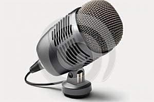 Studio desktop microphone, on a white background