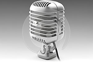 Studio desktop microphone, on a white background