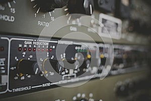 Recording studio equipment. Compressor. photo