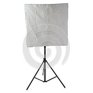 Studio flash on a stand over isolated white background