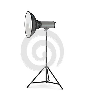 Studio flash on white background