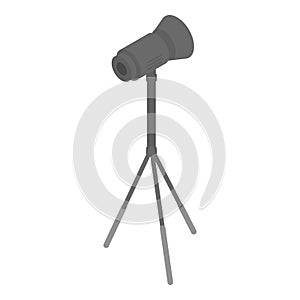 Studio flashlight icon, isometric style