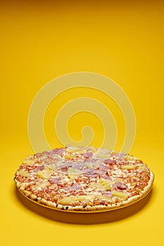 Studio food still life against a seamless yellow background