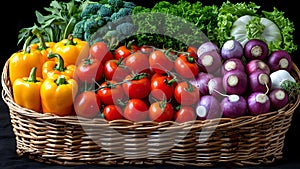 Studio fresh: basket with vegetables.