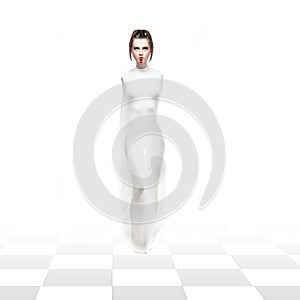 A studio impersionation of the white chess queen photo