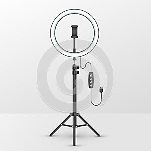 Studio lamp light ring, selfie photo camera stick