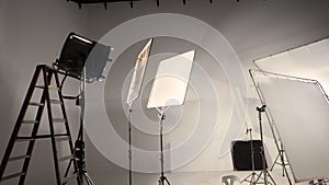 Studio light and back drop and soft box set up for shooting photo or video