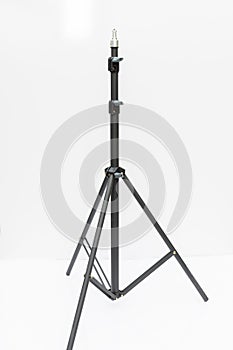 Studio light stand isolated on white background with copy space