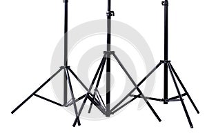 Studio light stands, cropped image.