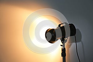 Studio lighting against white background