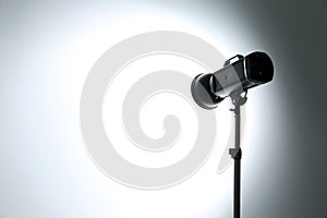 Studio lighting against white background