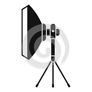 Studio lighting equipment icon, simple style