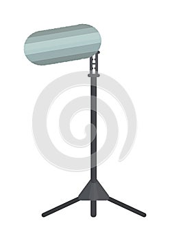 Studio lighting vector flat equipment isolated on white background.