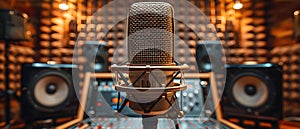 Studio Mic: Harmony Hub with Acoustic Precision. Concept Audio Recording, Studio Equipment, Music