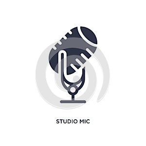 studio mic icon on white background. Simple element illustration from cinema concept