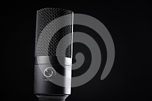 Studio microphone on dark background