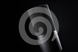 Studio microphone on dark background