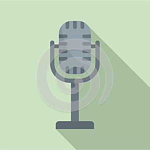 Studio microphone icon, flat style