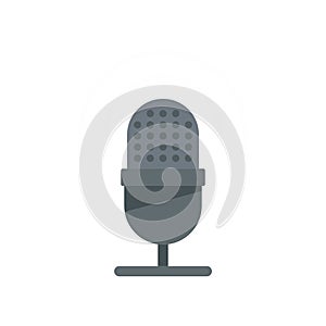 Studio microphone icon, flat style