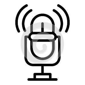 Studio microphone icon, outline style