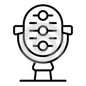 Studio microphone icon outline vector. Dj piano